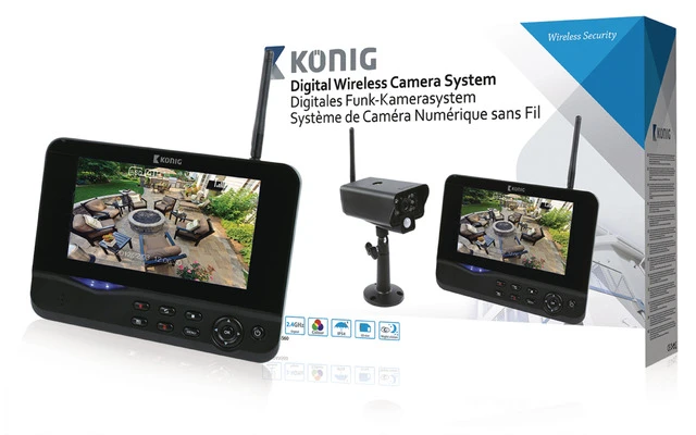 Sistema de cámara digital inalámbrica de 2,4 GHz con monitor de 7” - König SAS-TRANS60