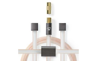 Juego de antenas dipolo FM - IEC (coaxial) + adaptador coaxial macho - macho - 2,0 m 