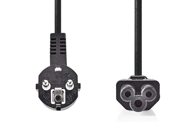 Cable de alimentación - Schuko Macho en Ángulo - IEC-320-C5 - 2,0 m - Negro - Nedis CEGP10100BK2
