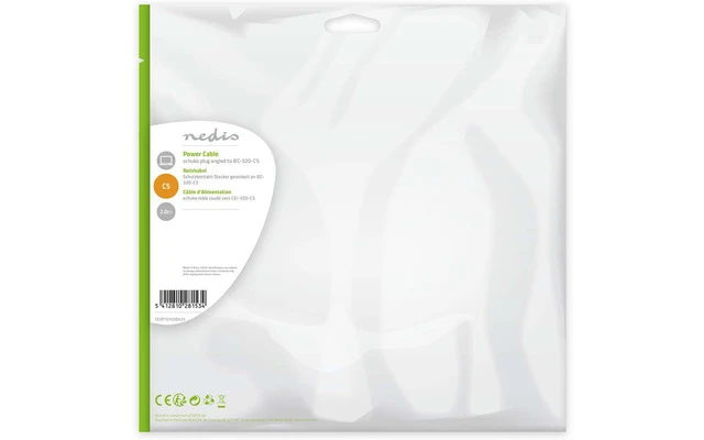 Cable de alimentación - Schuko Macho en Ángulo - IEC-320-C5 - 2,0 m - Negro - Nedis CEGP10100BK2