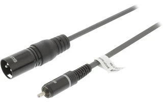 Cable XLR Mono Macho de 3 Pines - RCA Macho de 3,0 m Gris Oscuro - Sweex SWOP15205E30