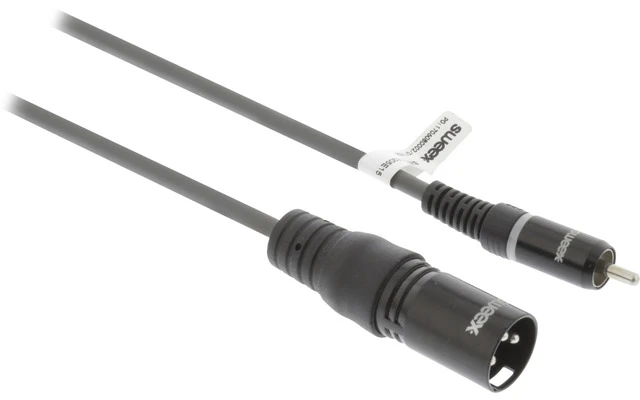 Cable XLR Mono Macho de 3 Pines - RCA Macho de 3,0 m Gris Oscuro - Sweex SWOP15205E30