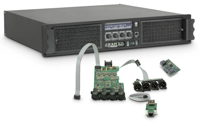Ram Audio W 9044 DSP E AES Amplificador de PA 4 x 2200 W 4 Ohmios con Módulo DSP con Entrada dig