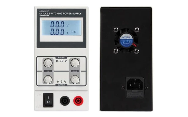 FUENTE DE ALIMENTACIÓN CONMUTADA DC PARA LABORATORIO 0-30 VDC / 0-3 A MÁX. CON PANTALLA LCD 