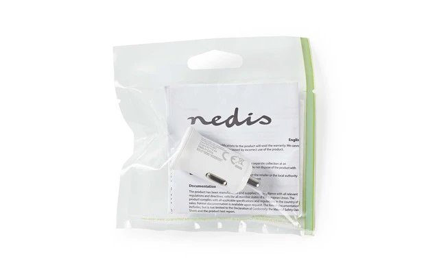 Cargador para el coche - 2,4 A - 2 salidas - 2x USB - Blanco - Nedis CCHAU240AWTP