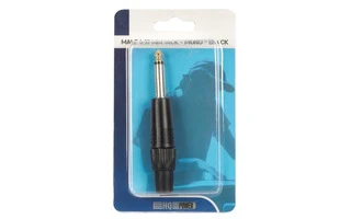 Conector Jack macho de 6.35 mm - mono - color negro