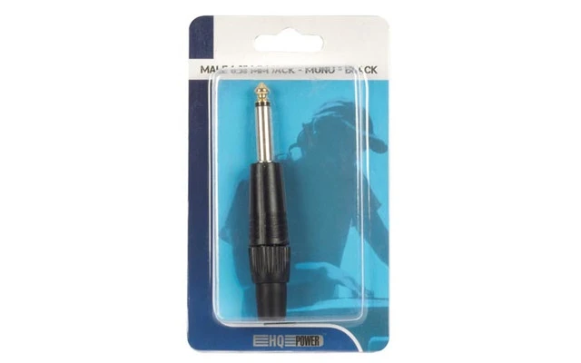Conector Jack macho de 6.35 mm - mono - color negro
