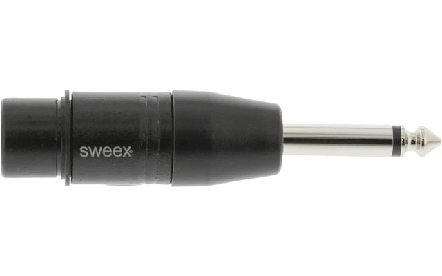 Adaptador XLR XLR 3-pin Hembra - 6.35 mm Macho Negro - Sweex SWOP15940B