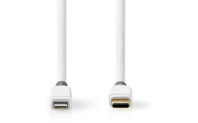 Cable Lightning de Apple - Lightning de Apple Macho de 8 Pines a USB-C - 1,00 m - Blanco - Nedis