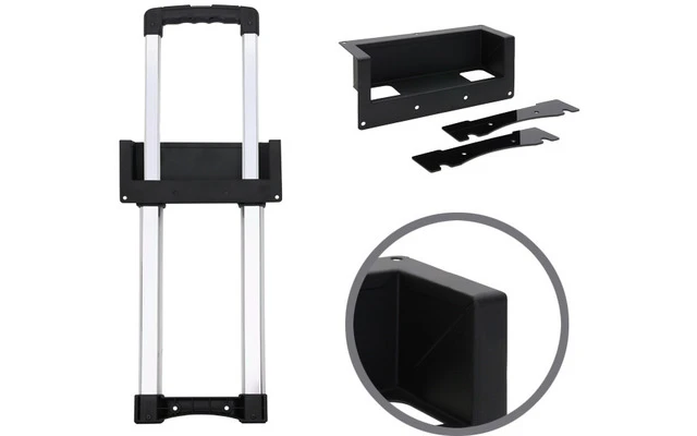 Adam Hall Hardware 347602 - Asa telescópica escamoteable 1 Extensión, negra y Base sin paso Perf