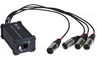 Adaptador DMX RJ45 - 4x XLR 5 Pins - Macho