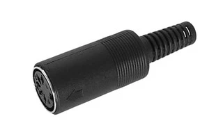CONECTOR DIN PARA AUDIO - 5 CONTACTOS 180° - HEMBRA NEGRO