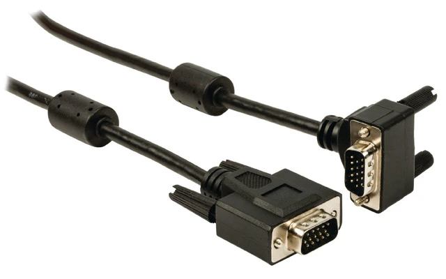 Cable VGA macho - VGA macho en ángulo de 90° de 2,00 m en color negro