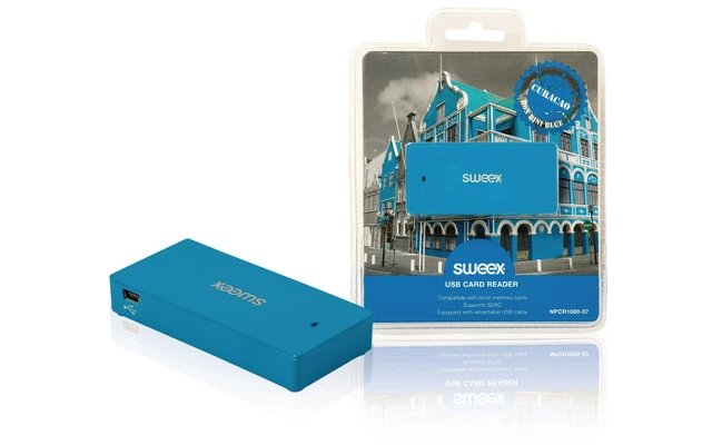 Lector de tarjetas USB Curaçao en azul - Sweex NPCR1080-07