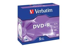 DVD+R 4.7GB 16x Matt Silver 5 uds en estuche individual