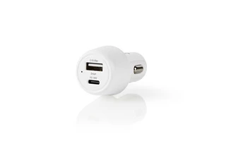 Cargador para Coche - 3,0 A - USB-A / USB-C - Power Delivery de 18 W - Blanco - Nedis CCPD18W100
