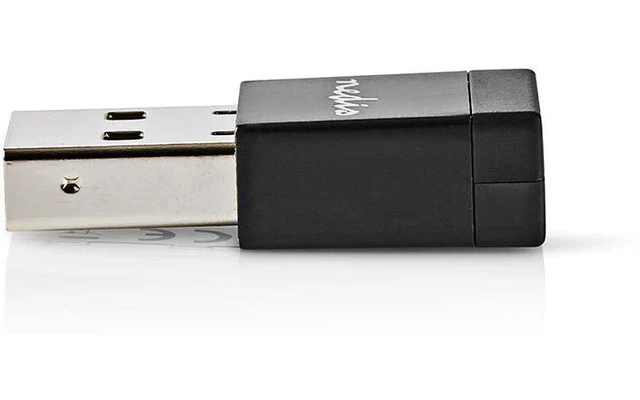 Adaptador de Red Inalámbrico + Antena - AC600 - Doble Banda - Negro - Nedis WSNWM600BK