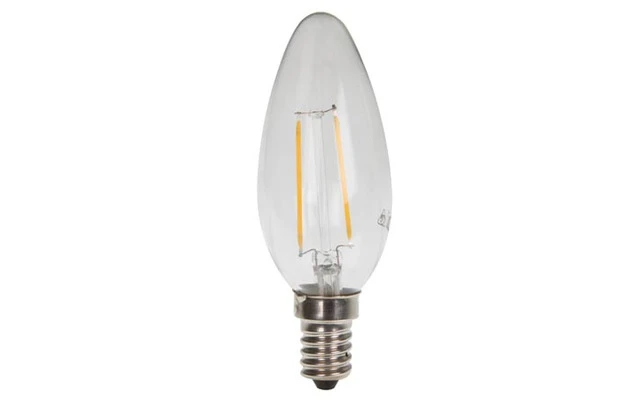BOMBILLA LED CON FILAMENTOS LED - VELA - E14 - 2 W - 2700 K