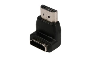 Adaptador HDMI con conector HDMI en ángulo de 90° - entrada HDMI en color negro