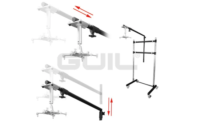 Soporte móvil regulable para pizarra con brazo telescópico provisto de soporte para Proyector