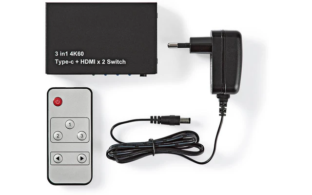 Conmutador HDMI - 3 Puertos - 2 Entradas HDMI + 1 Salida HDMI - 4K2K a 60 FPS/HDCP 2.2