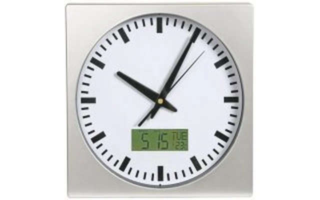 Reloj mural con calendario digital