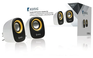Juego de altavoces 2.0 en amarillo