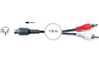 Conector de audio 5 DIN macho a 2 RCA macho