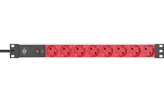 Enchufe de extensión 2 m Negro/Rojo - Schuko - Brennenstuhl 1390007118