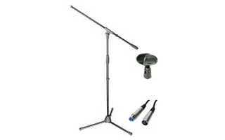 Conjunto de pie de micrófono + pinza + cable de micrófono 6 metros