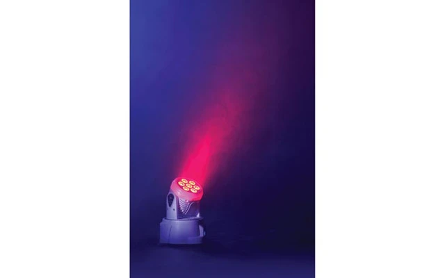 MINI CABEZA MÓVIL - 7x LED RGBW DE 10W - COLOR NEGRO