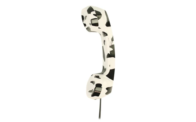 Auricular de teléfono retro estampado vaca