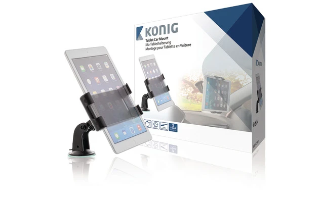 Soporte universal de coche para tabletas de 140 - 240mm con rotación de 360°