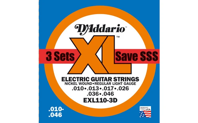 DAddario EXL110 - XL Regular Light (pack 3 juegos)