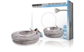 Cable de red FTP CAT6 en bobina de 100 m - König CMP-FTP6R100S