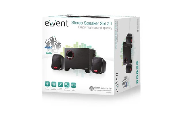 EwEnt EM3505 - Altavoces estéreo 2.1 con subwoofer