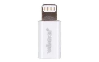 ADAPTADOR PARA iPHONE 5 - MICRO USB (HEMBRA) A LIGHTNING, 8 CLAVIJAS (MACHO) - COLOR BLANCO