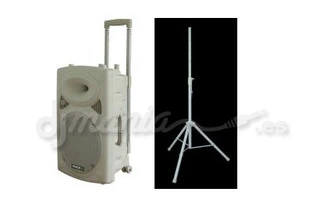 Ibiza Sound Port 12 VHF Bluetooth Blanco con batería y Tripode Altavoz Blanco