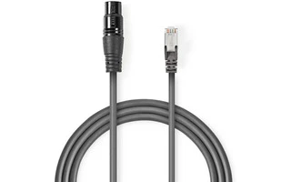 Cable Adaptador DMX - XLR de 3 pines hembra - RJ45 macho - 0,3 m - Gris