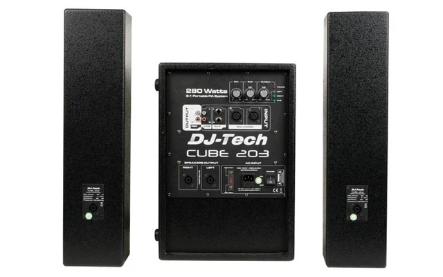 DJ TECH SOUND SYSTEM - 280 WATT PORTABLE PA SYSTEM