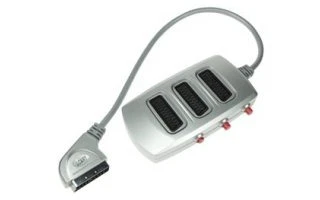 Separador con conexiones SCART Macho a 3 Hembras con interruptor