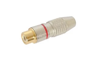 Conector RCA Hembra - punta dorada - Rojo