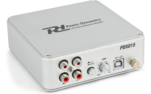 Power Dynamics PDX015 USB Pre amplificador de Phono con Software