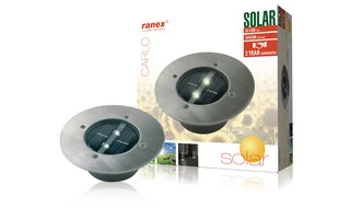 Foco LED solar redondo para el suelo
