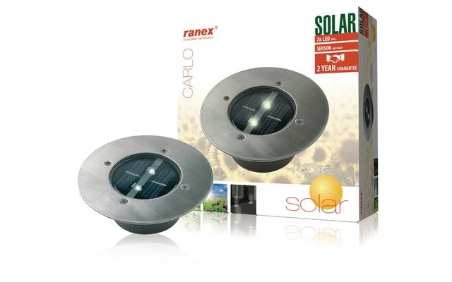 Foco LED solar redondo para el suelo