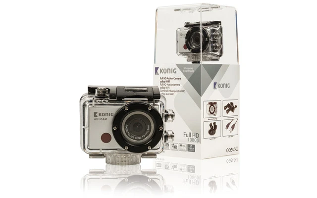 Cámara de acción Full HD de 1080p con carcasa resistente al agua con Wi-Fi