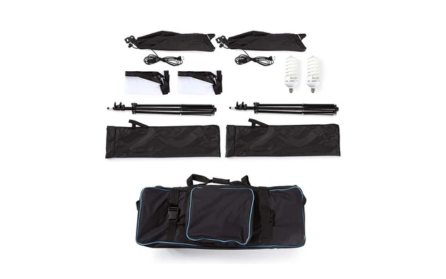 Kit de Luz de Estudio Fotográfico - 2x 70 W - 5500 K - 180 cm de altura - Plegable - Nedis SLKT1