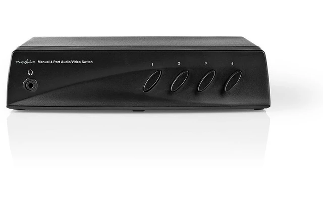 Conmutador AV - 4x (RWY) + 4x S-Video - 1x RCA (RWY) + Salida de Auriculares Hembra - Negro