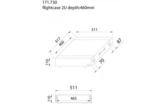 Power Dynamics PD-F2U Maleta de transporte para equipos 19'- 2U