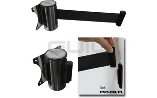 GUIL PST-CB/PN cabezal de pared con cinta retráctil de 3 m (negro)